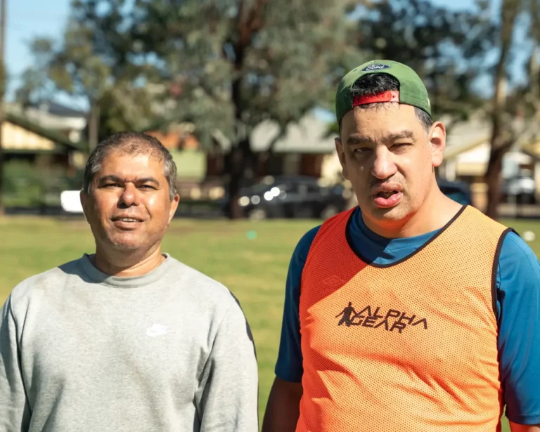 A United Abilities client receiving NDIS support from a support worker while engaging in community activities in Adelaide.